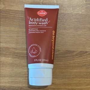 NEW Lume Deodorant Acidified Body Wash Sandalwood Citrus. 2 Oz. Travel size.